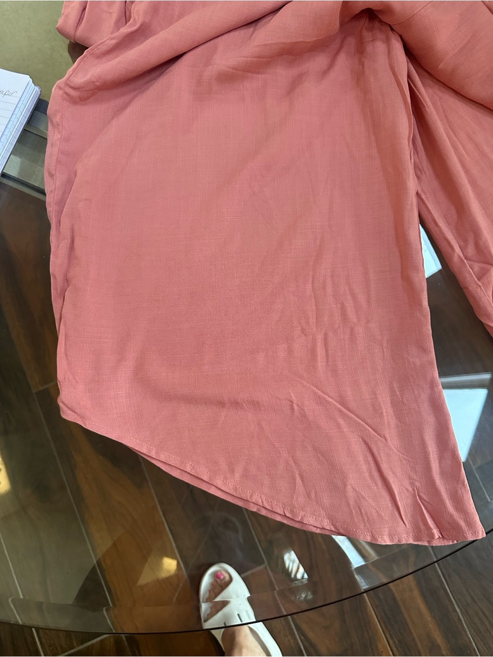 NWT SHINESTAR CORAL ROMPER PANTS BOHO pockets wide leg resortwear jumpsuit Sz XL - Picture 8 of 9